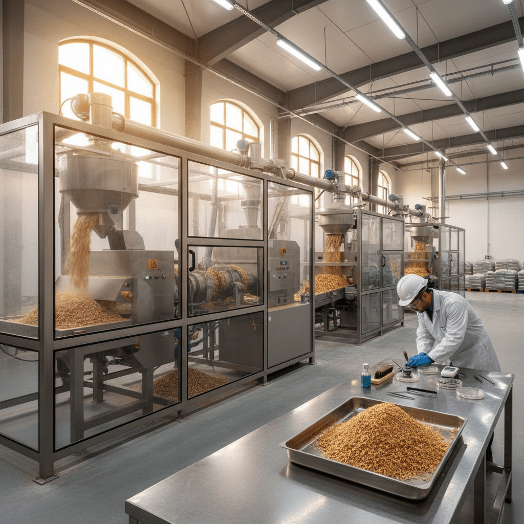Agricultural feedstock being prepared
